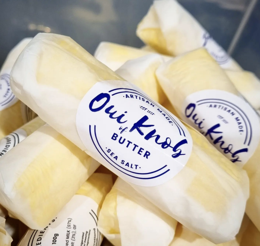 What's Fresh Door Step Deliveries Located at Park Farm Family Dairy in East Kilbride, South Lanarkshire, Scotland. Sustainable and Eco-Friendly Deliveries now include artisan butter Oui Knob of Butter.
